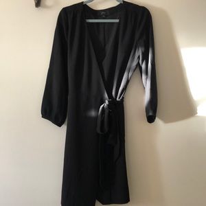 J.Crew - Wrap dress in 365 crepe - black - size 6